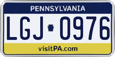 PA license plate LGJ0976