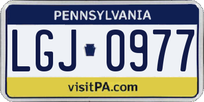 PA license plate LGJ0977