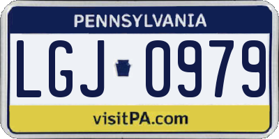 PA license plate LGJ0979