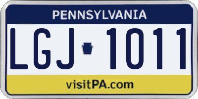 PA license plate LGJ1011