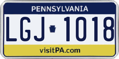 PA license plate LGJ1018