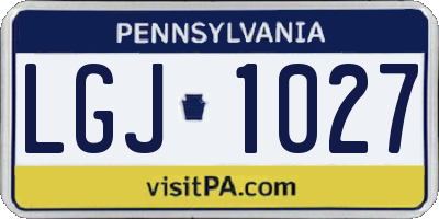 PA license plate LGJ1027