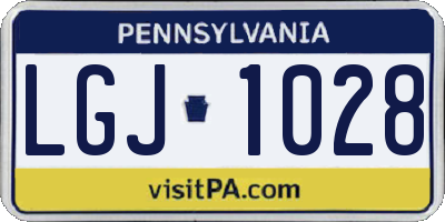 PA license plate LGJ1028