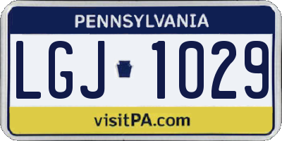 PA license plate LGJ1029