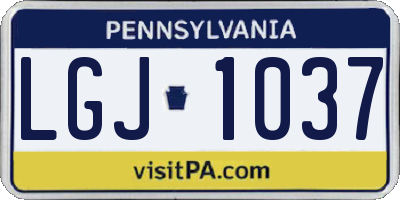 PA license plate LGJ1037