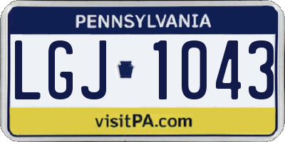 PA license plate LGJ1043