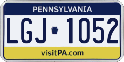 PA license plate LGJ1052