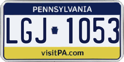 PA license plate LGJ1053