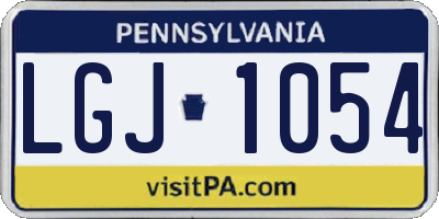 PA license plate LGJ1054