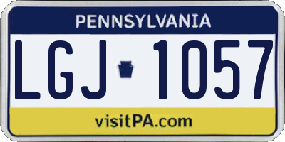 PA license plate LGJ1057