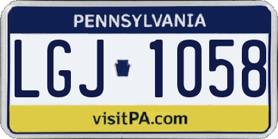 PA license plate LGJ1058