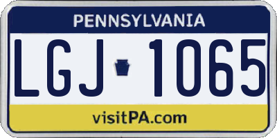 PA license plate LGJ1065