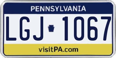 PA license plate LGJ1067