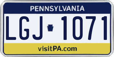 PA license plate LGJ1071