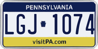 PA license plate LGJ1074