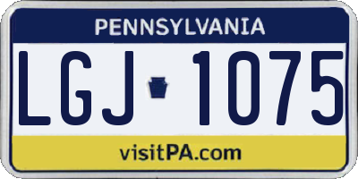 PA license plate LGJ1075
