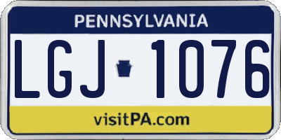 PA license plate LGJ1076