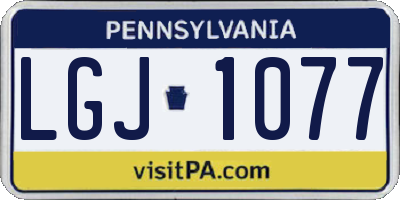 PA license plate LGJ1077