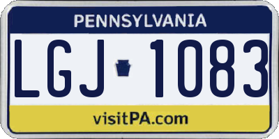 PA license plate LGJ1083