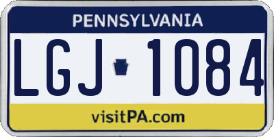 PA license plate LGJ1084
