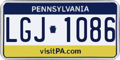 PA license plate LGJ1086