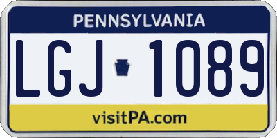 PA license plate LGJ1089