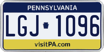 PA license plate LGJ1096