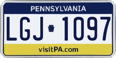 PA license plate LGJ1097