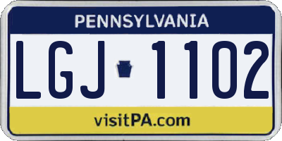 PA license plate LGJ1102
