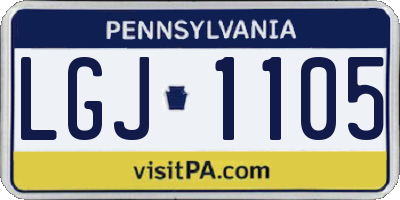 PA license plate LGJ1105