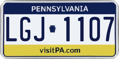 PA license plate LGJ1107