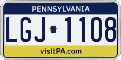 PA license plate LGJ1108