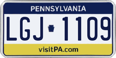 PA license plate LGJ1109