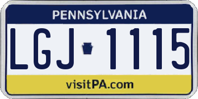 PA license plate LGJ1115