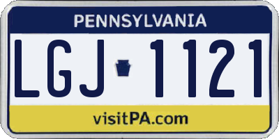 PA license plate LGJ1121