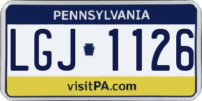 PA license plate LGJ1126