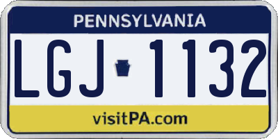 PA license plate LGJ1132