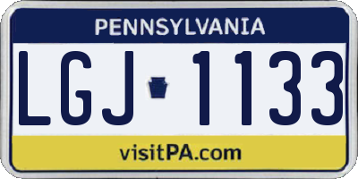 PA license plate LGJ1133