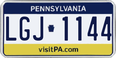 PA license plate LGJ1144