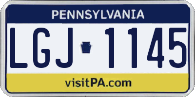 PA license plate LGJ1145