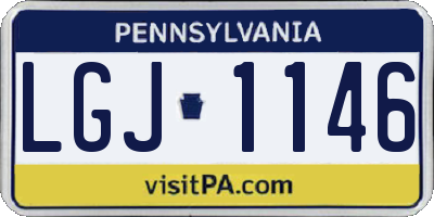 PA license plate LGJ1146