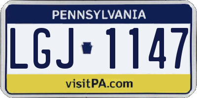 PA license plate LGJ1147