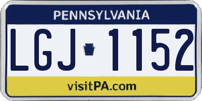 PA license plate LGJ1152