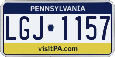 PA license plate LGJ1157