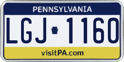 PA license plate LGJ1160