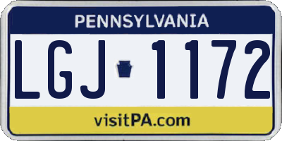 PA license plate LGJ1172