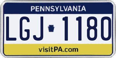 PA license plate LGJ1180