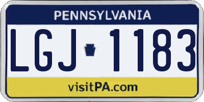 PA license plate LGJ1183