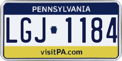 PA license plate LGJ1184