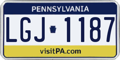 PA license plate LGJ1187
